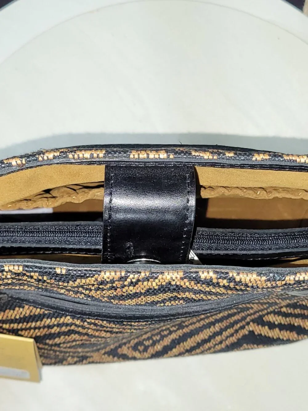 Patricia Nash Straw and Leather East Leigh Tribal Weave Tote